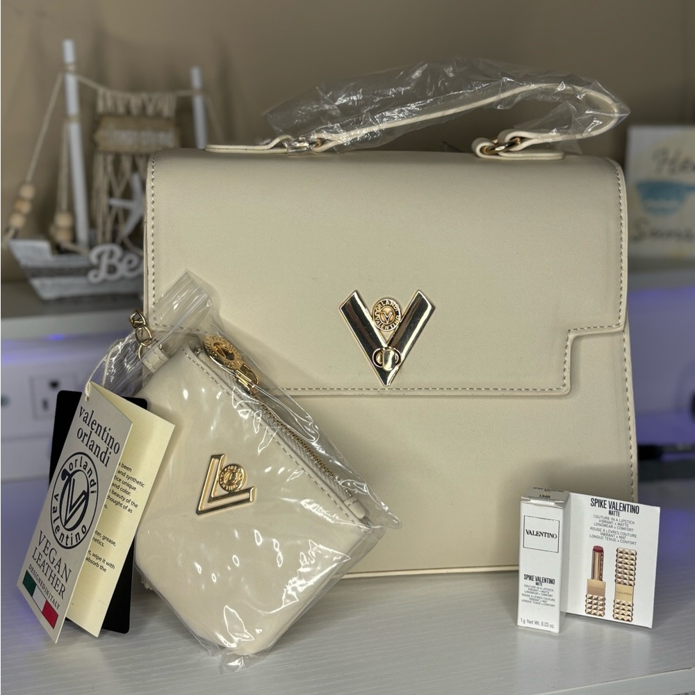 Valentino Orlandi Satchel & Wallet & Mini Lipstick Bundle